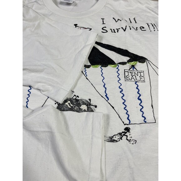 VTG 90s Circus Astroworld White SS Travis Scott  T-shirt XL  Grunge Emo Goth O - Picture 8 of 9